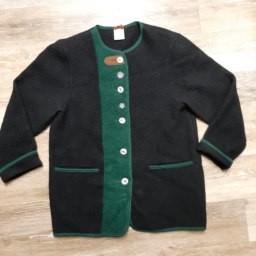 Elegance Seiler Vintage Wool Sweater Coat Button Down Size 36